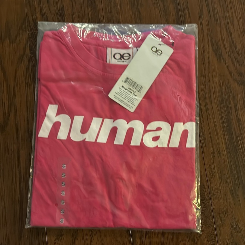 New in Bag - Pink T-Shirt Human Shirt - Size Small